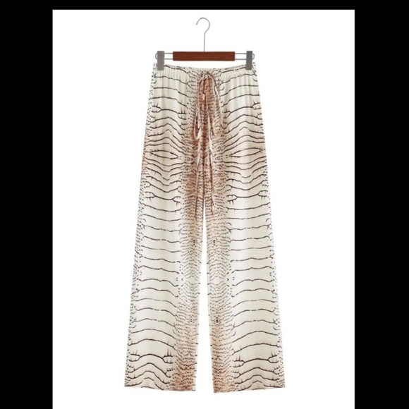 Women's Loose Fit Trousers Pull On Hot 🔥 L👀K Suze XL = 12 Pants Crocodile 🐊 - Picture 4 of 6